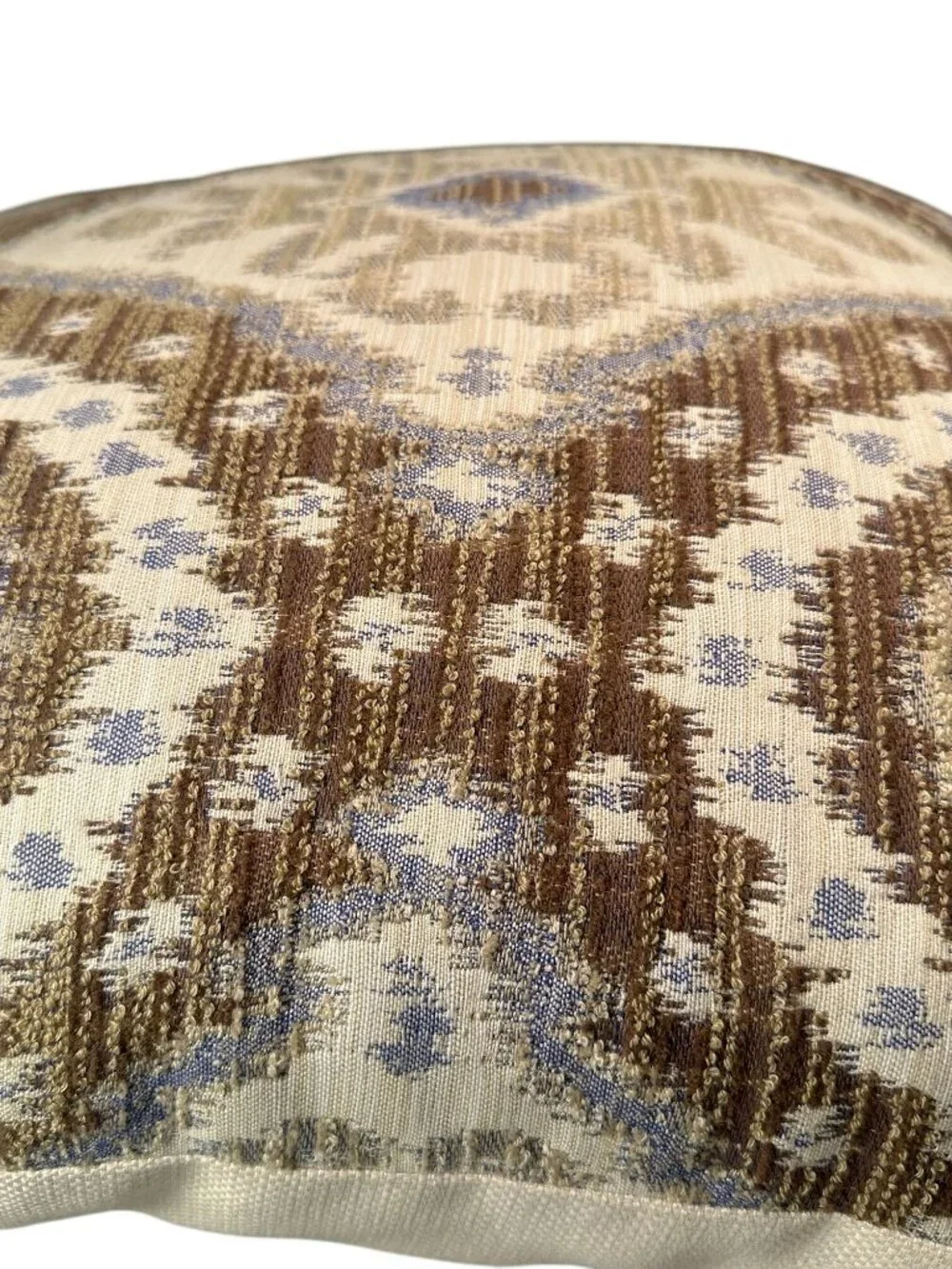 Elaine Smith Outdoor Ikat Diamond Decor Accent Pillow Geometric Neutral Tones